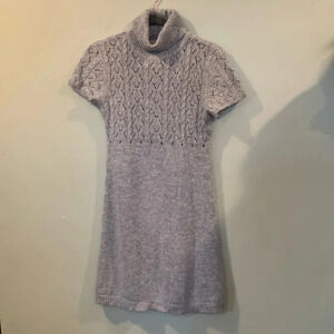 Michael Kors Gray Grey Sweater Dress Women’s Medium Short Sleeve Turtleck